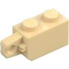 LEGO Zandbruin Scharnier Steen 1 x 2 Vergrendelings met Single Finger (Verticaal) aan Einde (30364 / 51478)