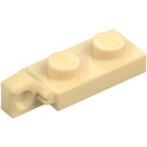 LEGO Beige Hængsel Plade 1 x 2 Låsning med Single Finger på Ende Lodret med bund rille (44301)