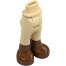 LEGO Beige Hofte med Pants med Reddish Brun Boots med tykt hengsel (16925 / 35573)