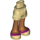 LEGO Tan Hip with Rolled Up Shorts with Tan/Magenta Shoes with Thick Hinge (11403 / 35556)