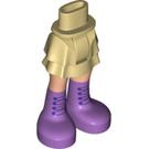 LEGO Beige Hüfte mit Kurz Doppelt Layered Skirt mit Purple Boots (35629 / 92818)