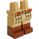 LEGO Beige Hüften und Beine mit Reddish Braun Boots und Gürtel, Zwei Pockets (73200)