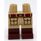LEGO Beige Hüften und Beine mit Reddish Brown Boots und Gürtel, Zwei Pockets (73200)
