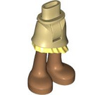 LEGO Tan Hips and Skirt with Ruffle with Yellow Ruffle and Bare Feet (39469)