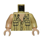 LEGO Bronzer Indiana Jones avec Open Chemise et Open Bouche Sourire Torse (973 / 76382)