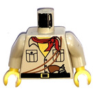 LEGO Тановий Johnny Thunder (desert) з LEGO логотип на спині тулуб (973)