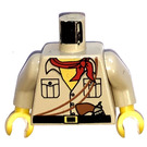 LEGO Beige Johnny Thunder (desert) mit LEGO Logo auf Der Rücken Torso (973)