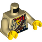 LEGO Beige Johnny Thunder (The Lego Movie - Dark Brown Straps, Weiß Pupils) Minifig Torso (973 / 76382)