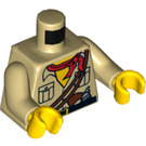 LEGO Zandbruin Johnny Thunder (The Lego Movie - Dark Bruin Straps, Wit Pupils) Minifiguur Torso (973 / 76382)