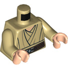 LEGO Zandbruin Minifigure Torso Jedi / Obi-Wan Layered Robe met Riem (973 / 76382)