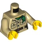 LEGO Tan Misako Minifig Torso with Tan Arms and Yellow Hands (973 / 76382)