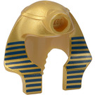 LEGO Beige Mummy Headdress mit Dark Blau Streifen auf Metallic Gold mit massivem inneren Ring (91630 / 93853)