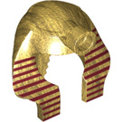 LEGO bronzer Mummy Headdress avec Dark rouge Rayures sur Metallic Gold avec anneau solide à l'intérieur (22887 / 90462)