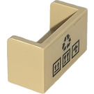 LEGO Tan Panel 1 x 2 x 1 with Closed Corners with Recycling and Package Handle with Care Symbols Sticker (23969)