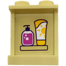 LEGO Beige Panel 1 x 2 x 2 mit Liquid Soap, Sunscreen Flasche Aufkleber mit Seitenstützen, Hohlbolzen (6268)