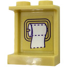 LEGO Beige Panel 1 x 2 x 2 mit Toilet Paper Roll Aufkleber mit Seitenstützen, Hohlbolzen (6268)