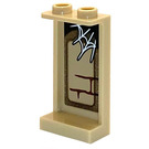 LEGO Tan Panel 1 x 2 x 3 with Spiderweb and Bricks Sticker with Side Supports - Hollow Studs (35340)