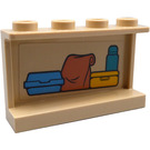 LEGO Beige Panel 1 x 4 x 2 mit Bags und Flasche Aufkleber (14718)