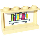 LEGO Zandbruin Paneel 1 x 4 x 2 met Books, Shelf Sticker (14718)