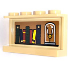 LEGO Tan Panel 1 x 4 x 2 with Bookshelf & Snitch Sticker (14718)