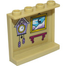 LEGO bronzer Panneau 1 x 4 x 3 avec Cuckoo Clock et Painting Autocollant avec supports latéraux, tenons creux (35323)