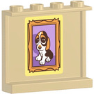 LEGO Tan Panel 1 x 4 x 3 with Framed Dog Picture Sticker with Side Supports, Hollow Studs (35323)