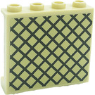 LEGO Beige Panel 1 x 4 x 3 mit Lattice Aufkleber mit Seitenstützen, Hohlbolzen (35323)