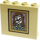 LEGO Tan Panel 1 x 4 x 3 with Picture, Prince Adam Sticker with Side Supports, Hollow Studs (35323)