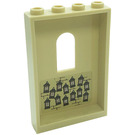 LEGO Zandbruin Paneel 1 x 4 x 5 met Venster met Hanging Frames met School Rules en Bricks Sticker (60808)