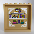 LEGO Tan Panel 1 x 6 x 5 with 3 Shelves with Books, Pencils and Boxes Sticker (59349)