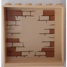 LEGO Beige Panel 1 x 6 x 5 mit Backstein Mauer (Links) Aufkleber (59349)