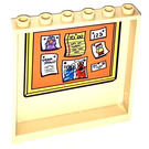 LEGO Zandbruin Paneel 1 x 6 x 5 met Corkboard Sticker (59349)