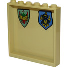 LEGO Tan Panel 1 x 6 x 5 with Durmstrang and Beauxbatons Crests Sticker (59349)