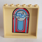 LEGO Tan Panel 1 x 6 x 5 with Flo's Cafe & Jukebox Sticker (59349)