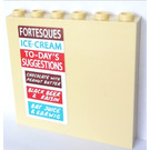 LEGO Tan Panel 1 x 6 x 5 with FORTESQUES ICE-CREAM Sticker (59349)