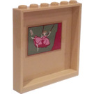 LEGO Tan Panel 1 x 6 x 5 with Girl on Swing Painting Sticker (59349)