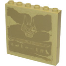 LEGO Beige Panel 1 x 6 x 5 mit Hieroglyphics und Anubis Aufkleber (59349)