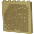 LEGO Beige Panel 1 x 6 x 5 mit Hieroglyphics, Anubis und Scarab Aufkleber (59349)