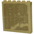 LEGO Beige Panel 1 x 6 x 5 mit Hieroglyphics, Horus und Snake Aufkleber (59349)