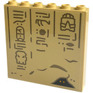 LEGO Zandbruin Paneel 1 x 6 x 5 met Hieroglyphs, Ogen Sticker (59349)