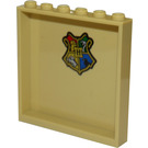 LEGO Tan Panel 1 x 6 x 5 with Hogwarts Crest Sticker (59349)