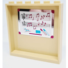 LEGO Tan Panel 1 x 6 x 5 with Musical Score and Notes Sticker (59349)