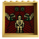 LEGO Zandbruin Paneel 1 x 6 x 5 met Skelet en snakes Aan dk Rood background Sticker (59349)
