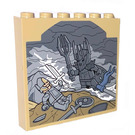 LEGO Beige Panel 1 x 6 x 5 mit The Destruction of Sauron Aufkleber (59349)