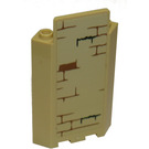 LEGO Zandbruin Paneel 3 x 3 x 6 Hoek Muur met brown bricks en moss Sticker zonder inkepingen aan de onderzijde (87421)