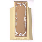 LEGO Tan Panel 3 x 3 x 6 Corner Wall with Ornamented Mirror Sticker without Bottom Indentations (87421)