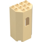 LEGO Beige Paneeli 3 x 4 x 6 Turret Seinä jossa Ikkuna (30246)