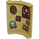 LEGO Tan Panel 4 x 4 x 6 Curved with Bricks and Six Portraits with Wizard Sticker (30562)