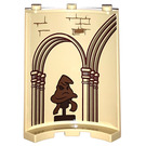 LEGO Tan Panel 4 x 4 x 6 Curved with Sorting Hat and Brick pattern on back Sticker (30562)
