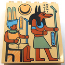 LEGO Beige Panel 6 x 4 x 6 Sloped mit Hieroglyphs und Jackal (30156)